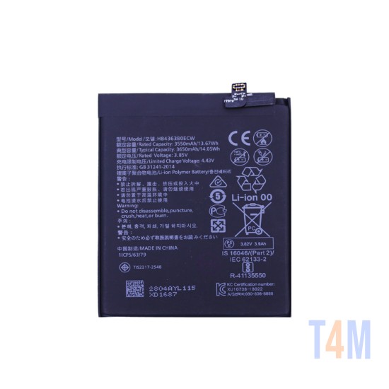 Bateria HB436380ECW para Huawei P30 3650mAh